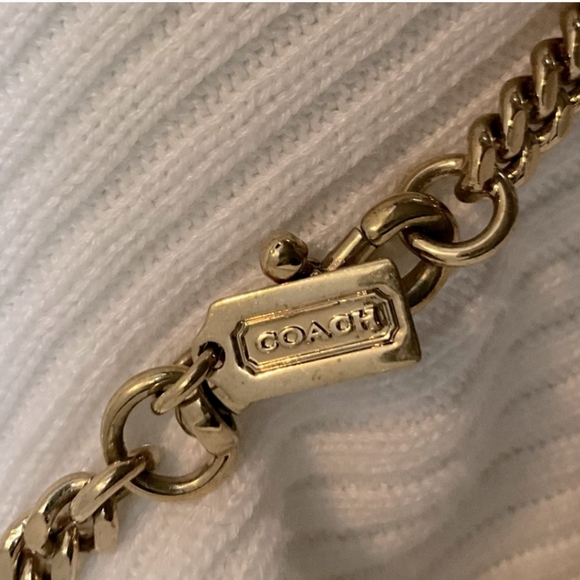 Vintage Coach Pave Signature Retired Statement Necklace goldtone - Picture 2 of 5